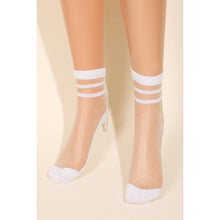 Load image into Gallery viewer, Triple Striped Sheer Ankle Socks
