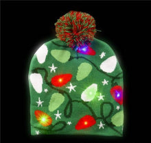 Load image into Gallery viewer, CHRISTMAS BULB LIGHT-UP BEANIE HAT
