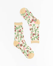 Load image into Gallery viewer, Sheer Rosettes Crew Sock
