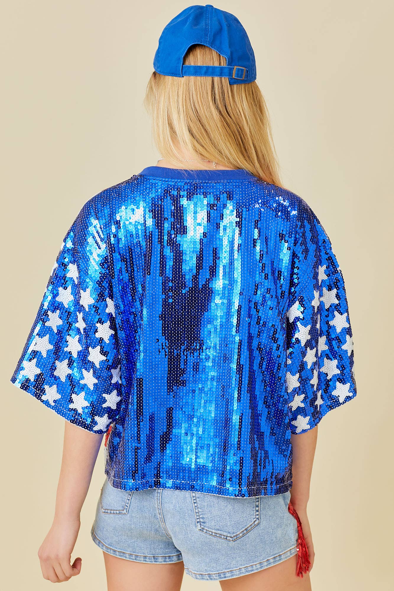 4th of July USA Sequin Crop Top