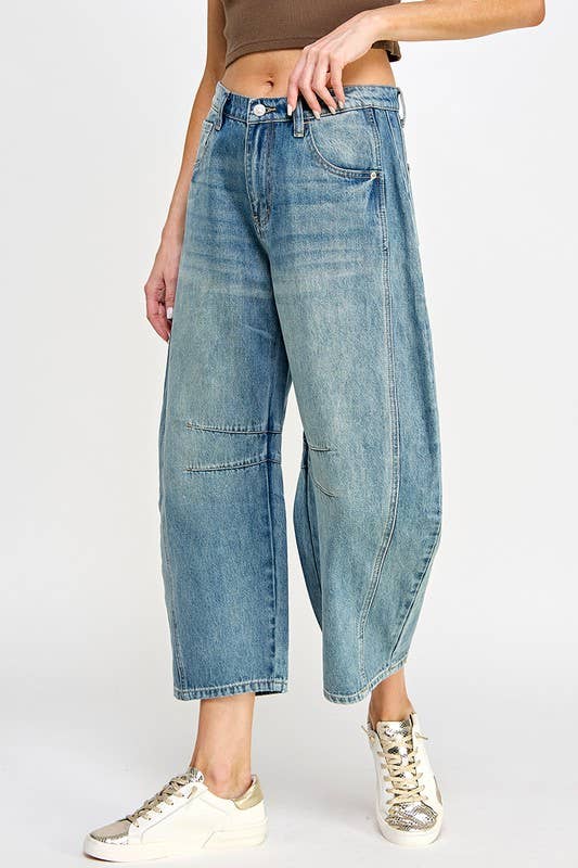 Mid-Rise Barrel Jeans