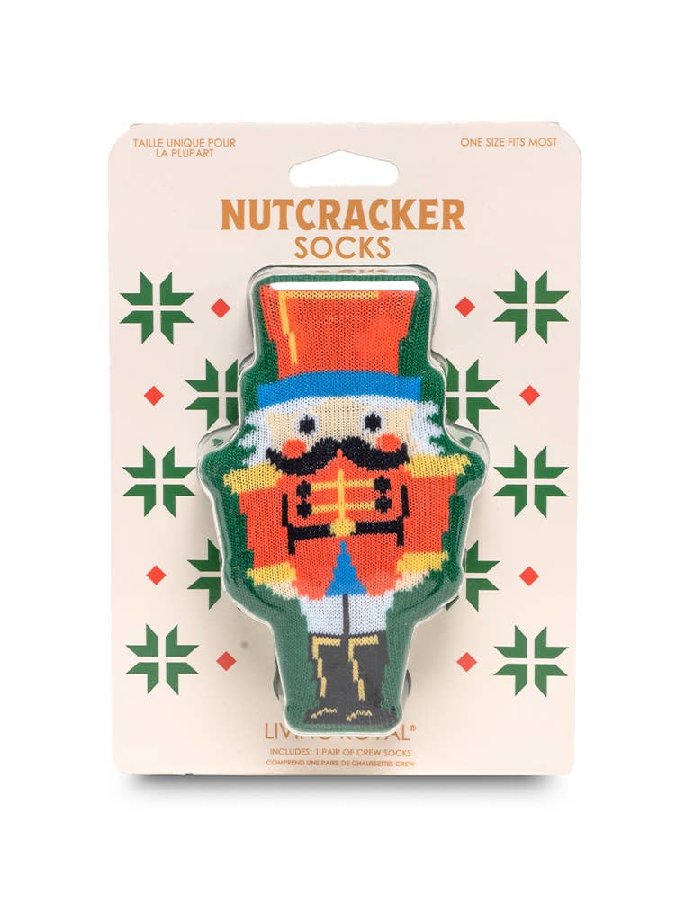 3D Packaged Crew Socks-Nutcracker