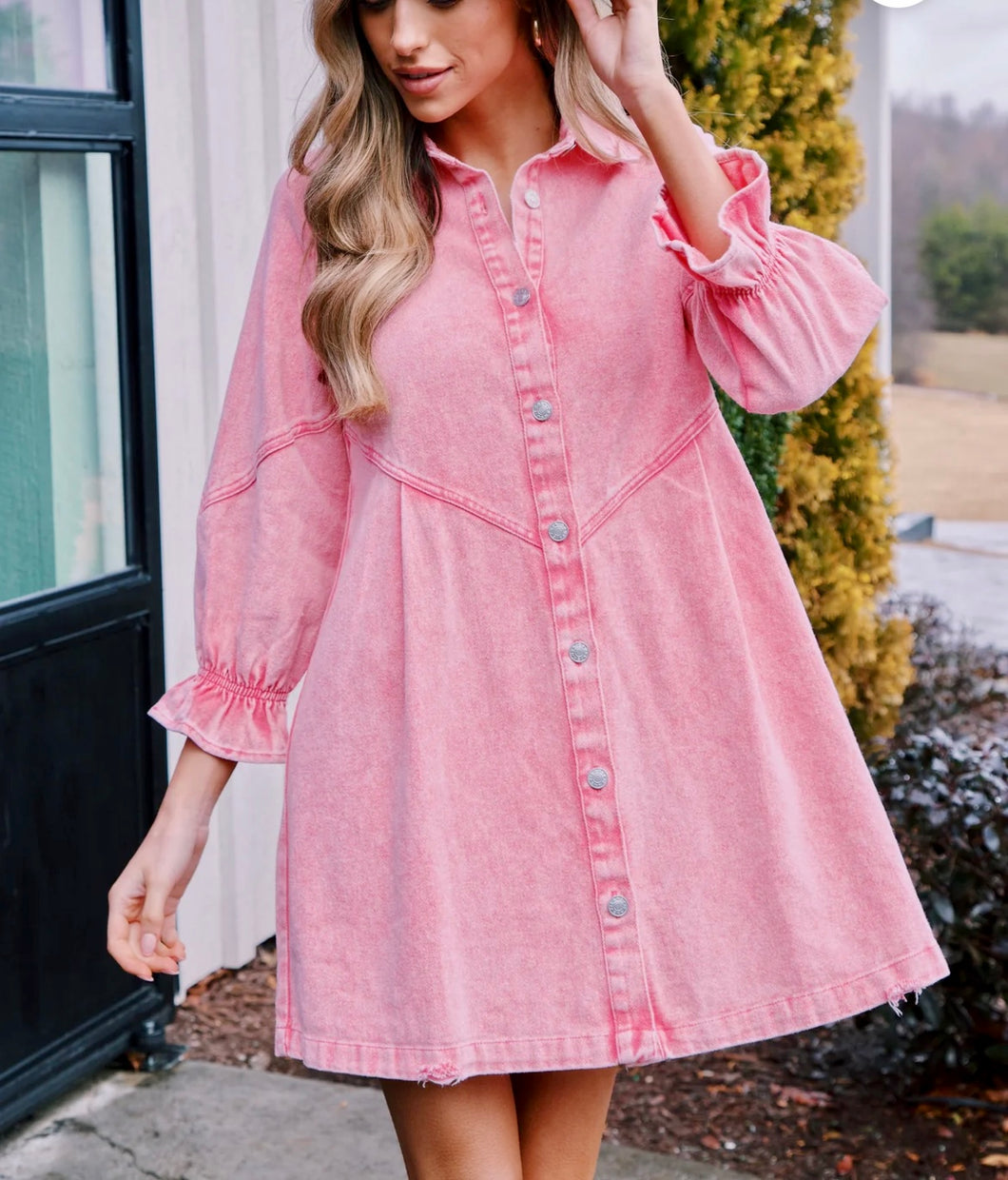 Pink Denim Dress