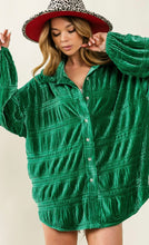 Load image into Gallery viewer, Wrinkle Effect Velvet Button Up
