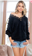 Load image into Gallery viewer, Lace V-Neck Sweater

