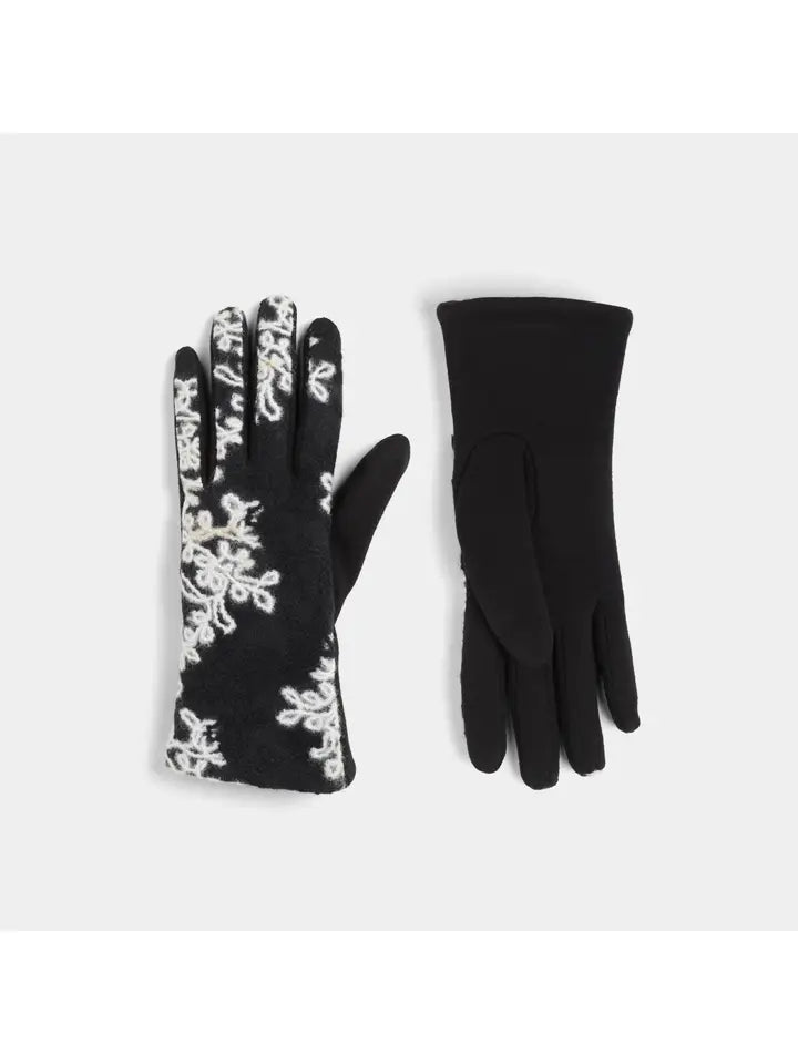 Felted Flower Cascade Touchscreen Gloves
