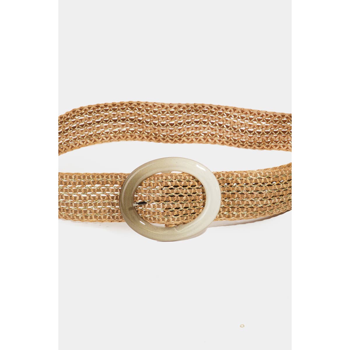 Intricate Mesh Braid Oval Hoop Buckle Belt