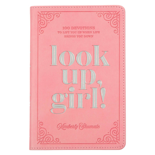 Look Up, Girl! Pink Faux Leather Devotional