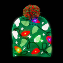 Load image into Gallery viewer, CHRISTMAS BULB LIGHT-UP BEANIE HAT
