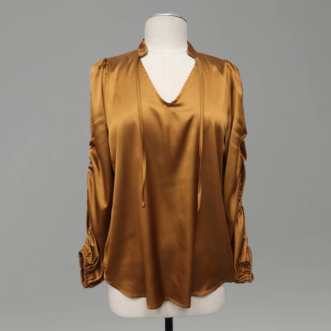 Charmeuse Satin Pull- Over Blouse