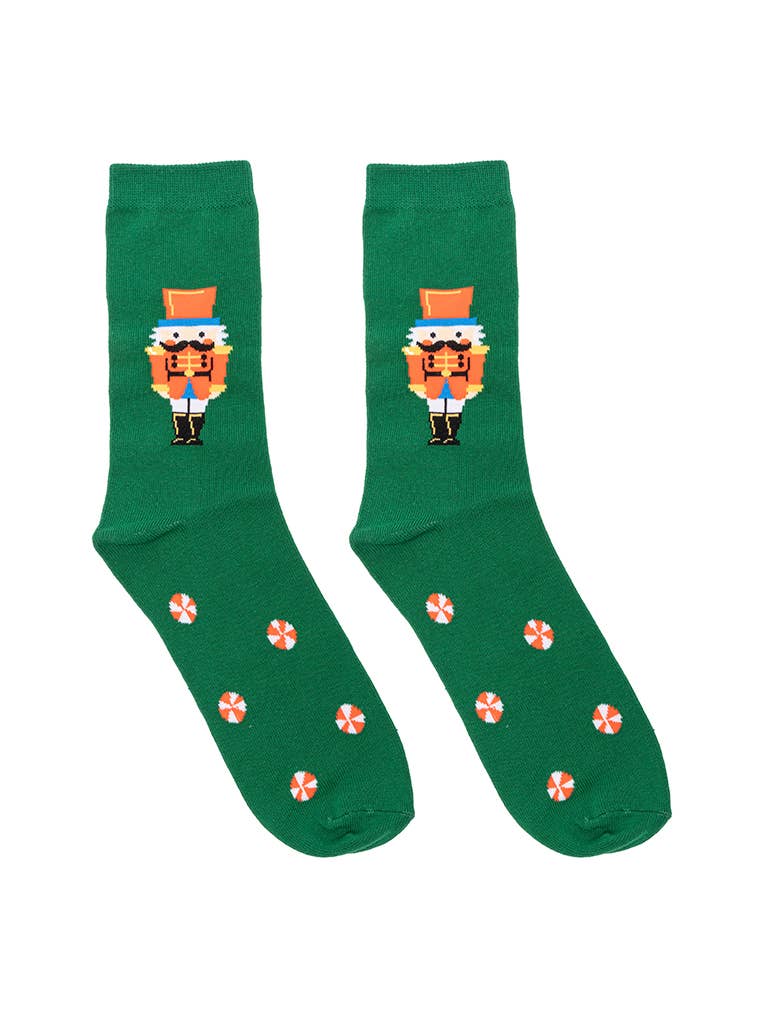 3D Packaged Crew Socks-Nutcracker