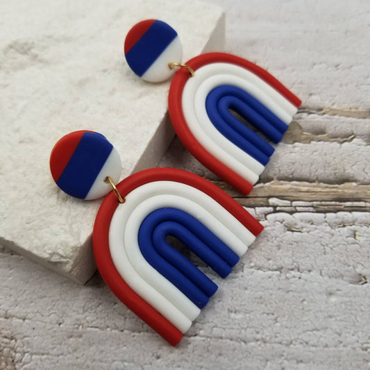 4th of July Themed Clay Earrings