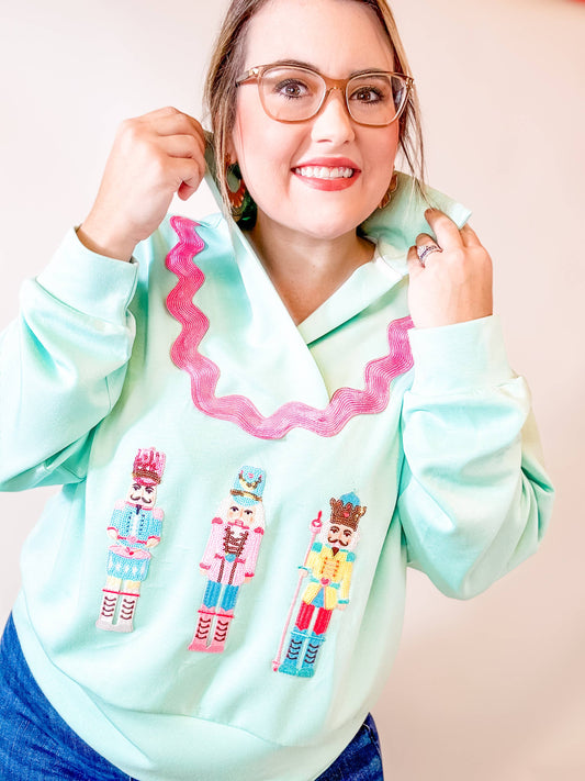 Butter Soft Sequin Nutcracker Christmas Pullover