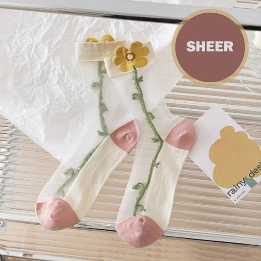 Vintage Floral Design Socks