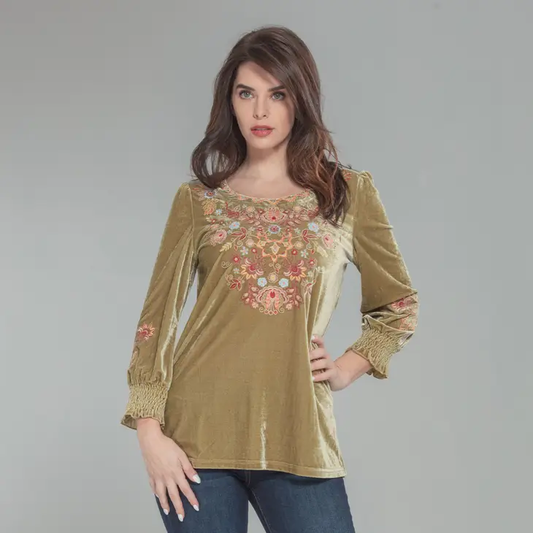 Velvet Puff Sleeve Tee