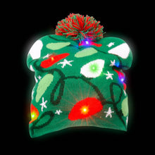 Load image into Gallery viewer, CHRISTMAS BULB LIGHT-UP BEANIE HAT
