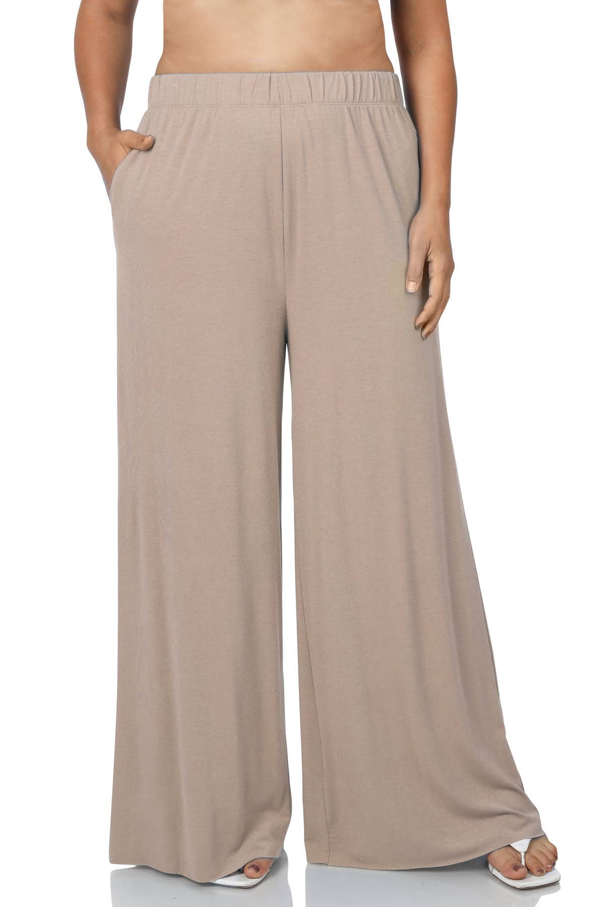 Plus Size Wide Leg Pant in Ash Mocha