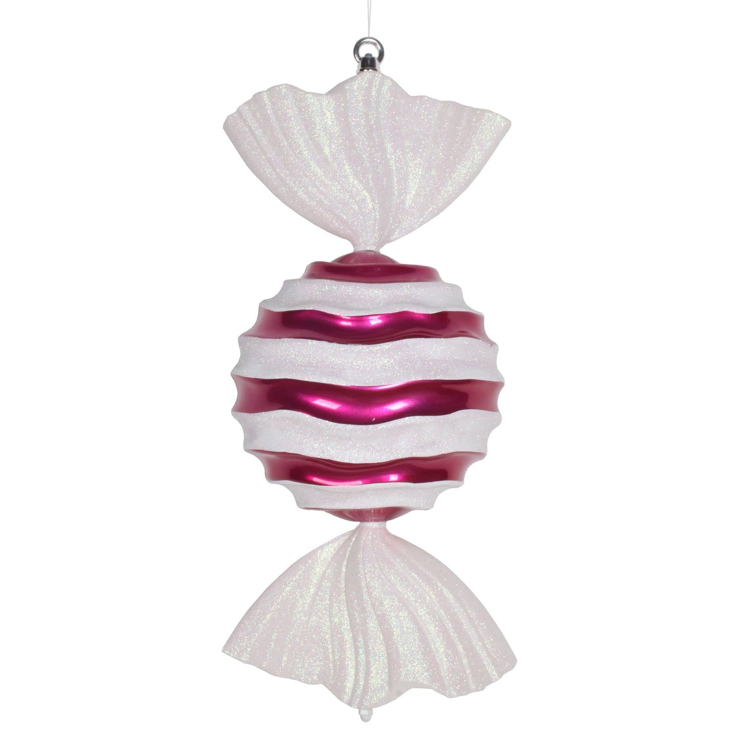 Vickerman 18.5" Cerise-White Wave Candy