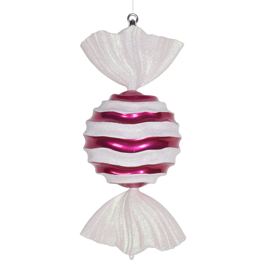 Vickerman 18.5" Cerise-White Wave Candy