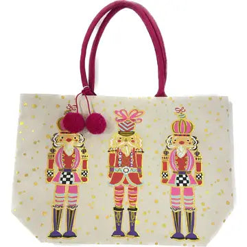 PRINTED GOLD FOIL NUTCRACKER TOTEBAG
