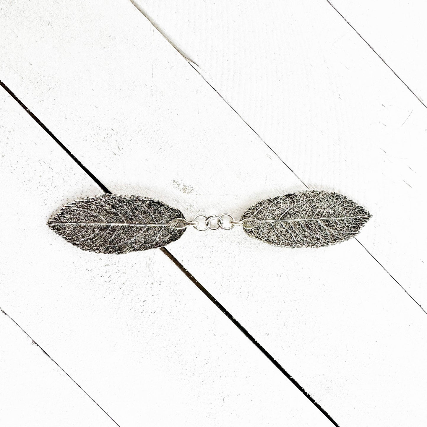 Wilda- Silver Willow Leaf Dress Clasp