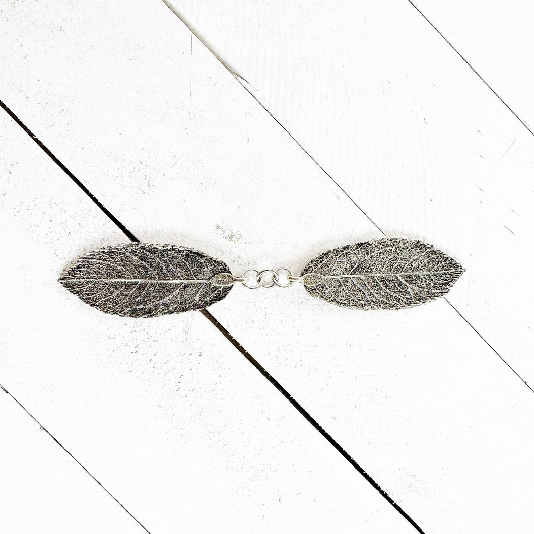 Wilda- Silver Willow Leaf Dress Clasp
