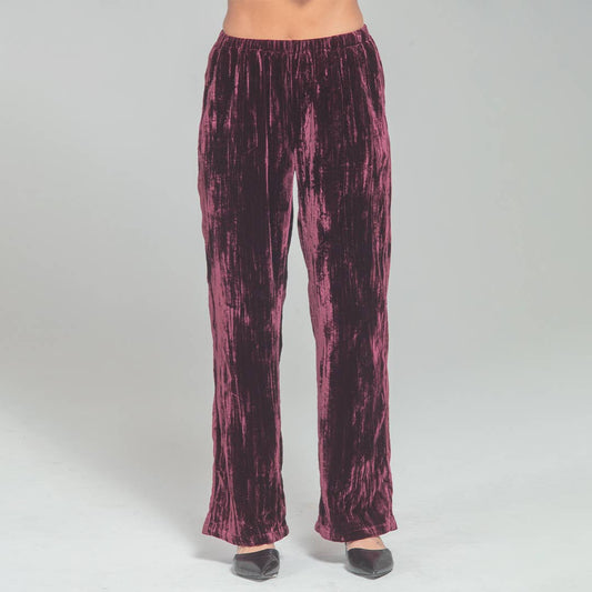 Crushed Velvet Pull-On Pant w/Pockets