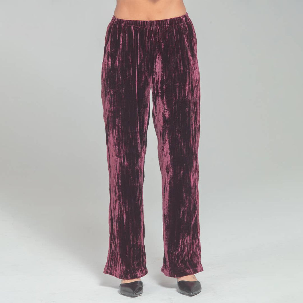 Crushed Velvet Pull-On Pant w/Pockets