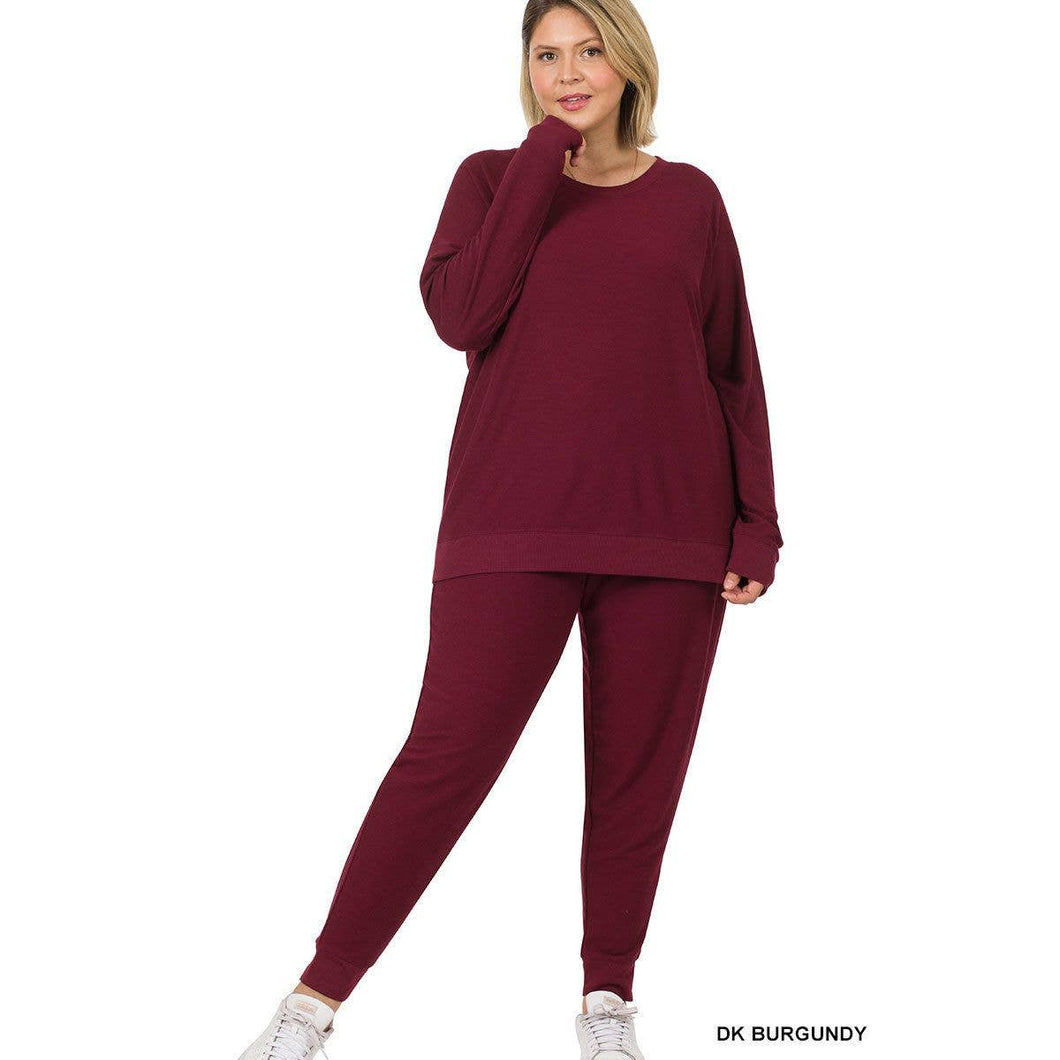 PLUS REVERSE SOFT FRENCH TERRY TOP & JOGGER PANTS