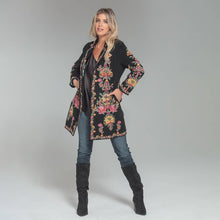 Load image into Gallery viewer, Twill Floral Embroidered Single Breasted Coat
