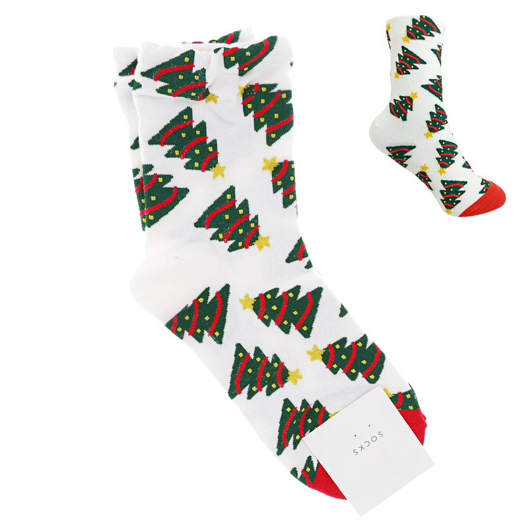Christmas Themed Cotton Knit Socks