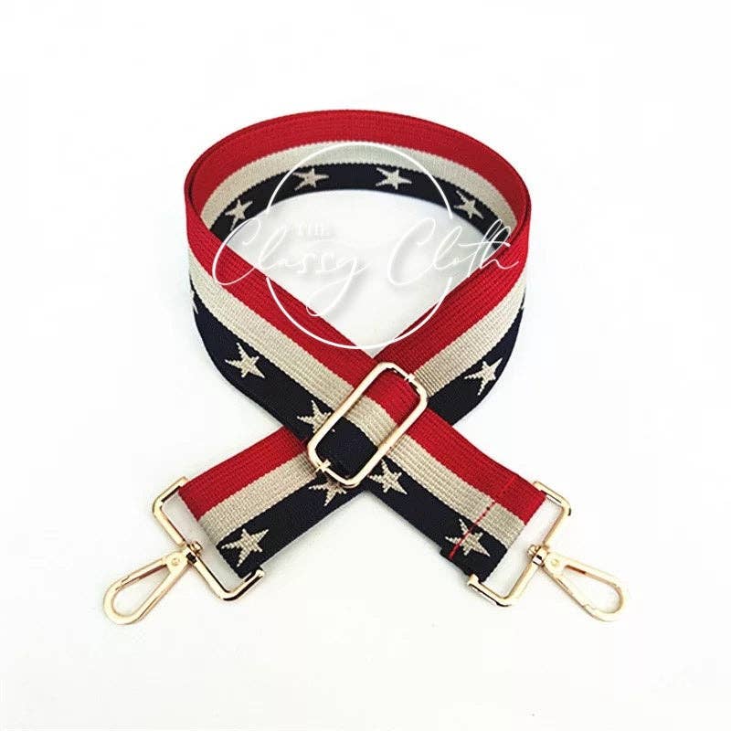 Crossbody Guitar Strap - Vertical Patriotic Star RTS