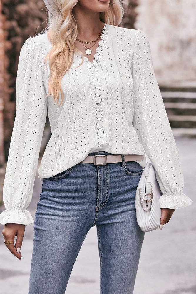 Georgia Eyelet Lace Long Sleeve