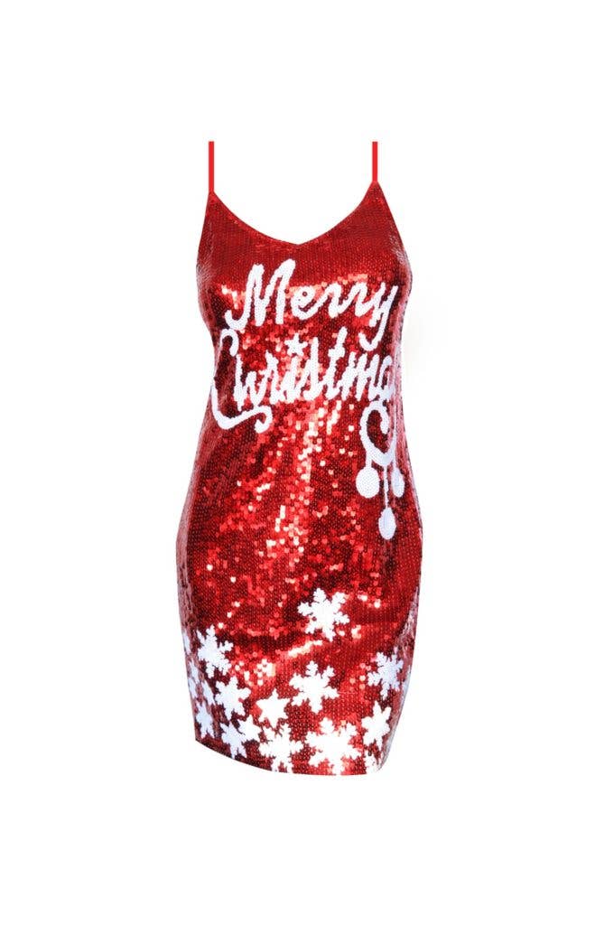 Merry Christmas Sequin Dress