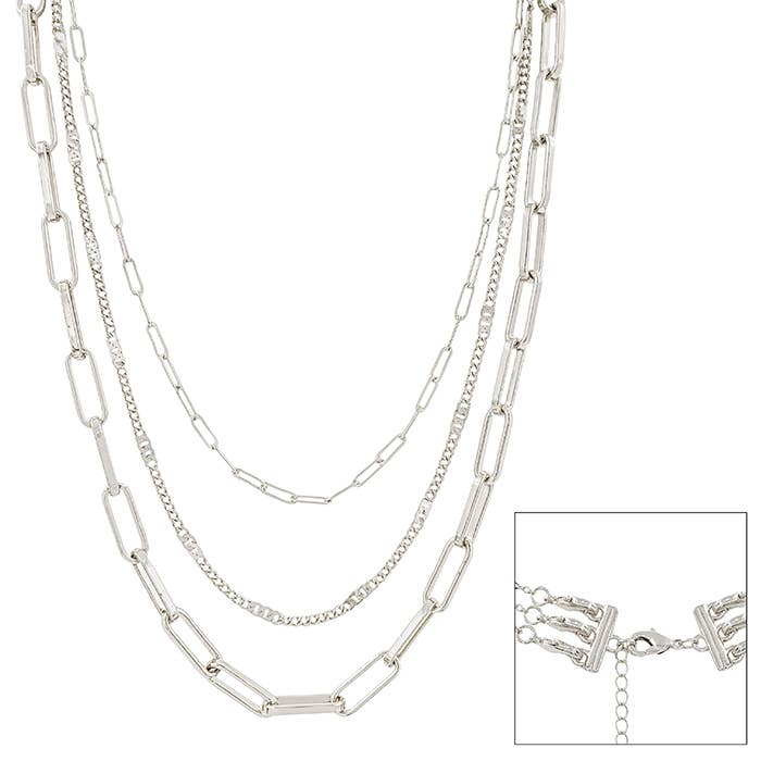 Matte Silver Three Layered 16