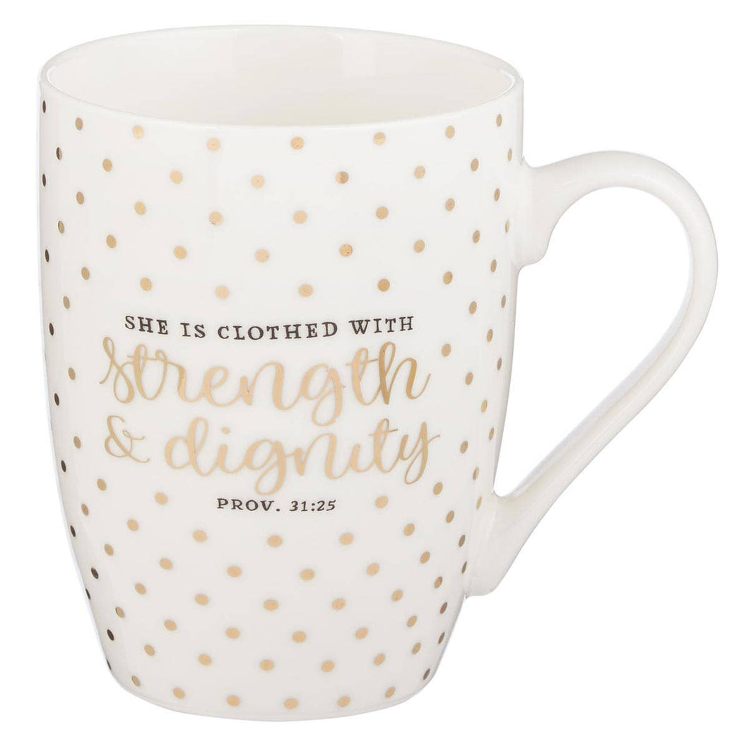 Strength & Dignity Coffee Mug – Proverbs 31:25