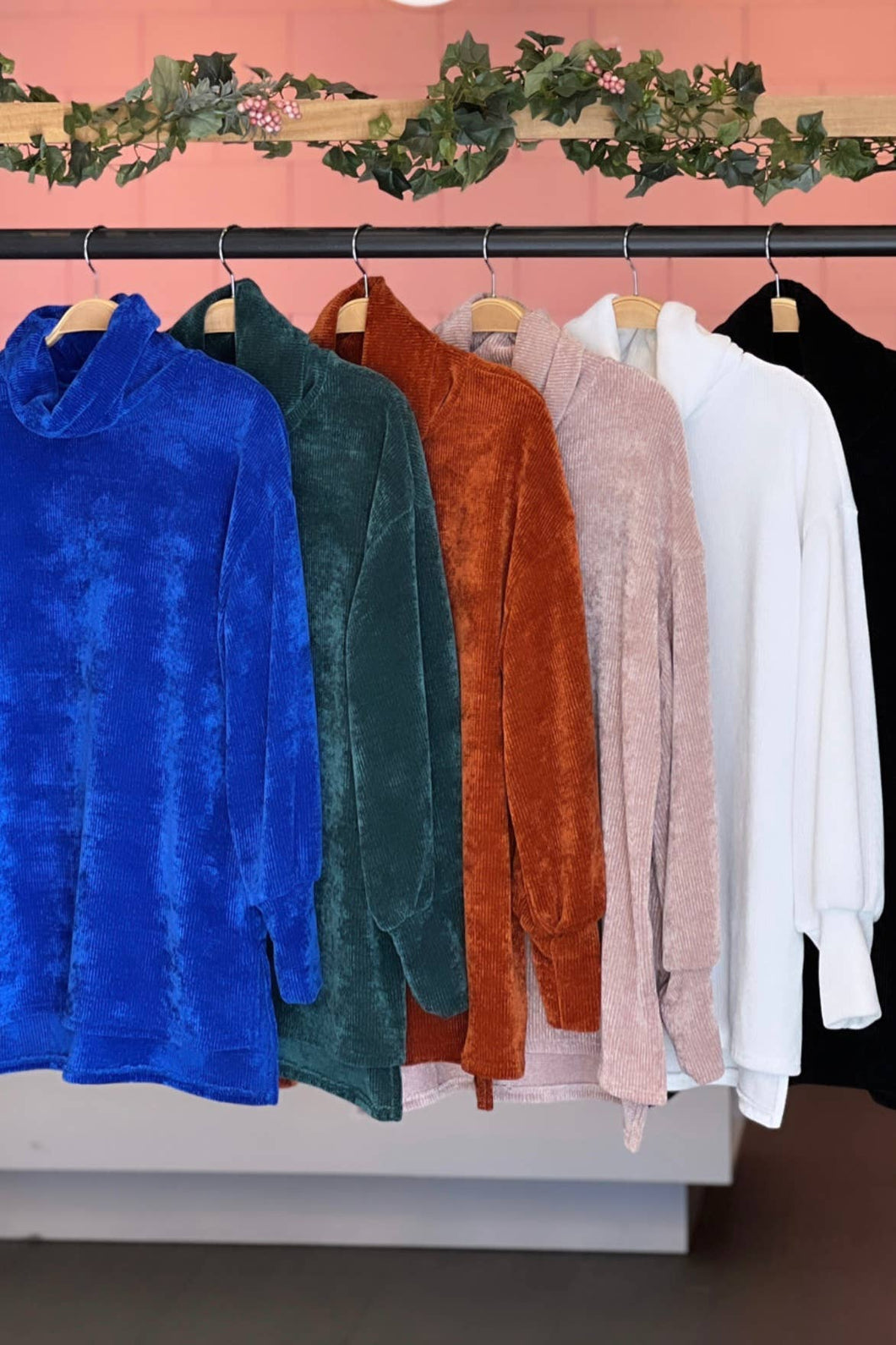 Glitz Chenille Long Sweater in Red