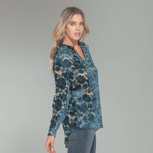 Load image into Gallery viewer, Stretch Velvet Burnout Button Front Shirt
