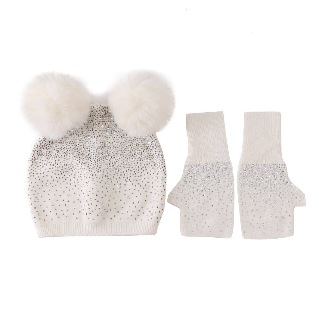 Crystal Wool Hat & Gloves Set