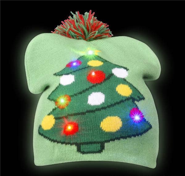 CHRISTMAS TREE LIGHT-UP BEANIE HAT