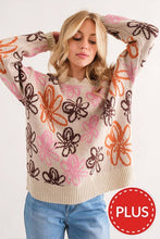 Load image into Gallery viewer, Scallop Edge Floral Print Sweater
