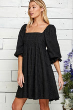 Load image into Gallery viewer, Embossed Square Neck Babydoll Dress
