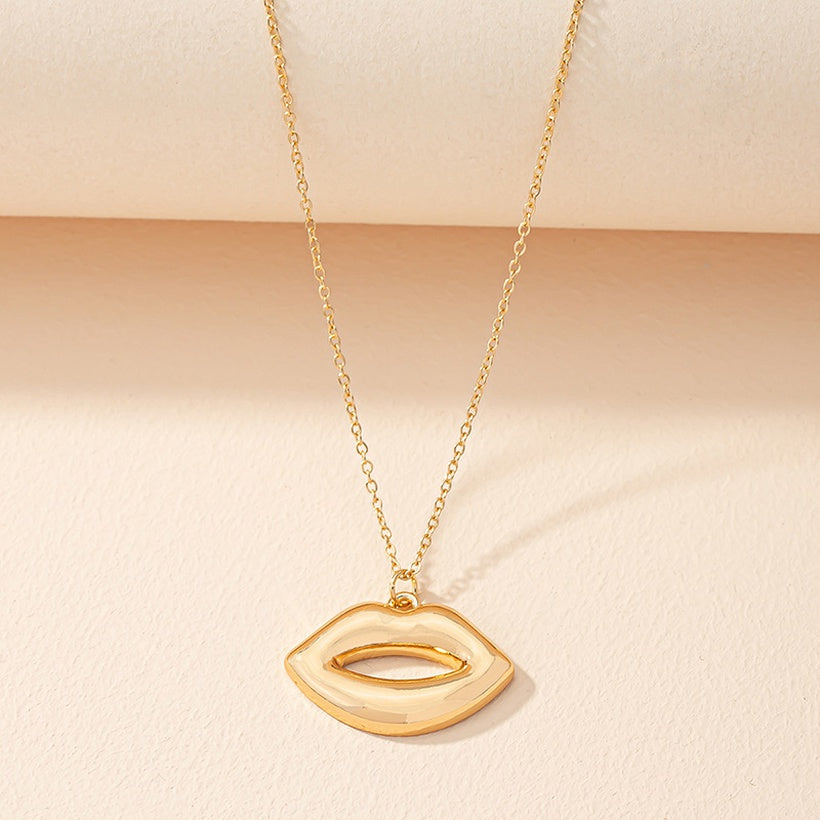 Gold Lip Necklace