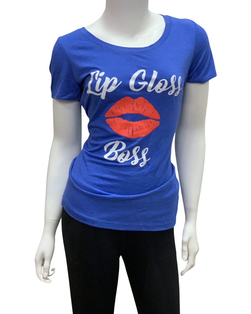 Blue Lip Gloss Boss Scoop Neck