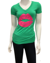 Load image into Gallery viewer, Green Lip V-Neck T-Shirt
