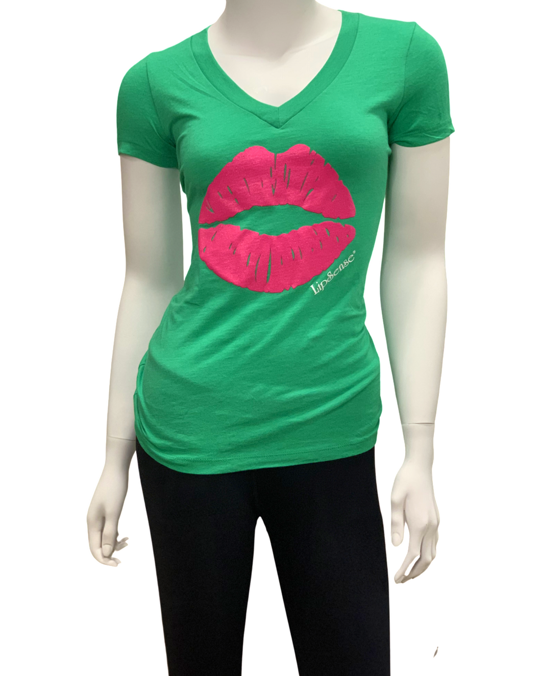 Green Lip V-Neck T-Shirt