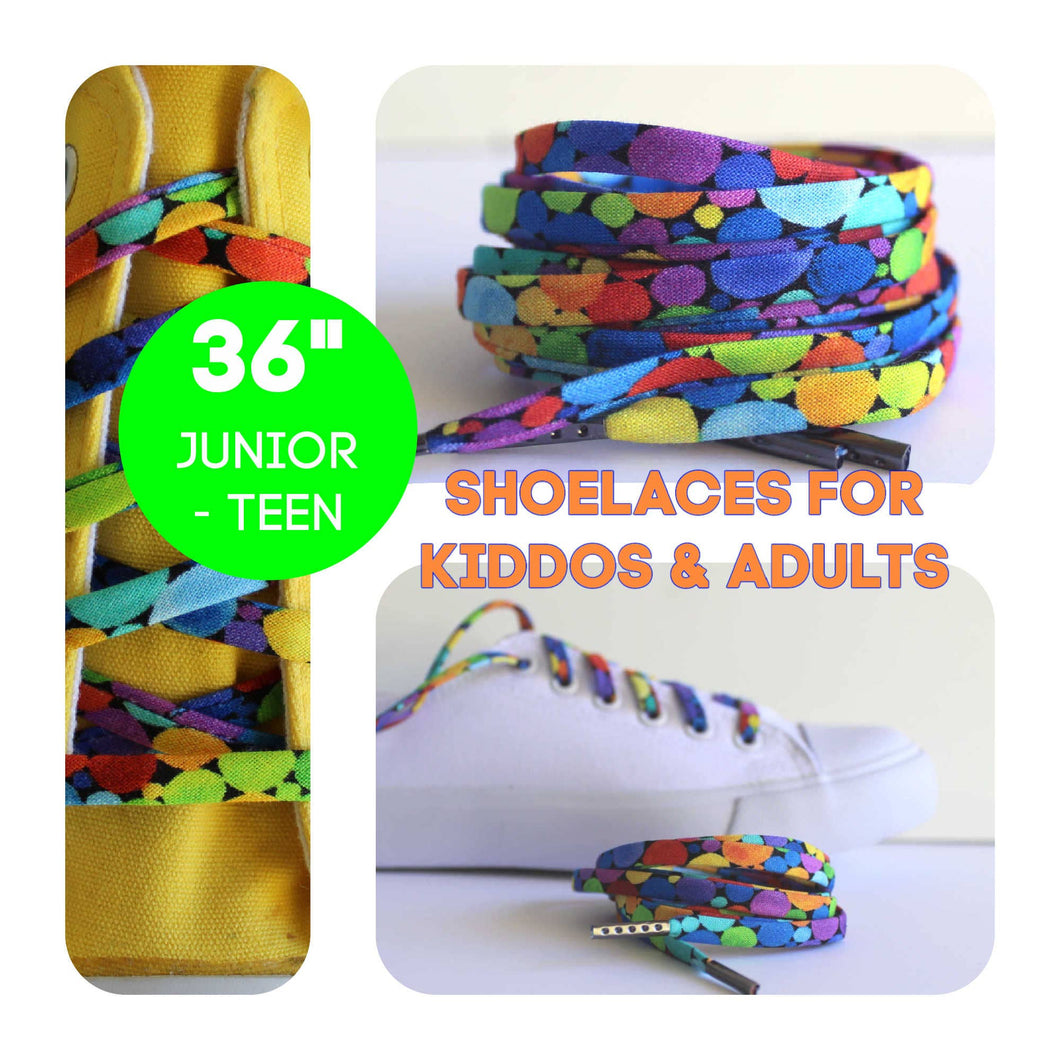 Cutelaces - Bright Rainbow Dots Shoelaces