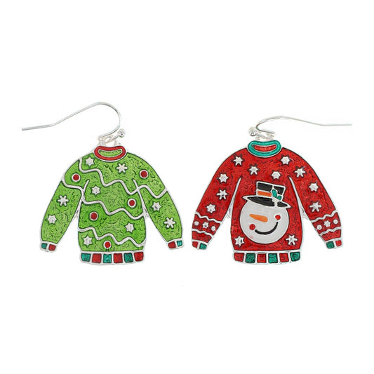 Holiday Themed Christmas Enamel Earrings