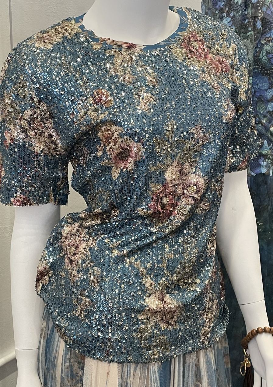 Short Sleeve Sequin Top