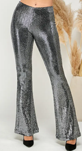 Load image into Gallery viewer, Black &amp; Silver Sequin Pants Plus
